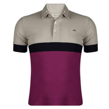 Pre Owned Burberry London Colorblock Honeycomb Knit Polo T-Shirt XS