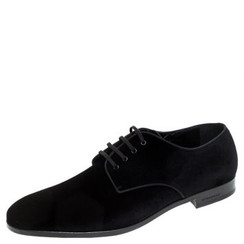 Pre Owned Burberry Black Velvet Menning Derby Size 43