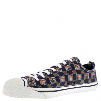 Pre Owned Burberry Multicolor Printed Fabric Kingly Low Top Sneakers Size 44