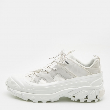 Pre Owned Burberry Off-White Suede and Nylon Arthur Sneakers Size 44