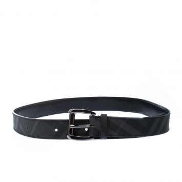 Pre Owned Burberry Black Beat Check PVC Belt 100cm