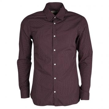 Pre Owned Burberry London Purple Dotted Long Sleeve Slim Fit Shirt M