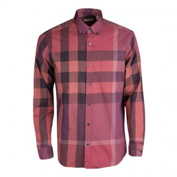 Pre Owned Burberry Brit Multicolor Checked Cotton Long Sleeve Button Down Shirt L