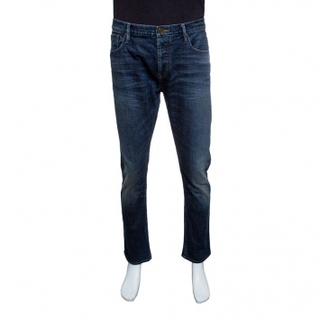 Pre Owned Burberry Brit Indigo Faded Effect Denim Slim Fit Steadman Jeans XL