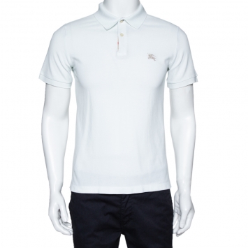 Pre Owned Burberry Brit White Cotton Pique Polo T Shirt S