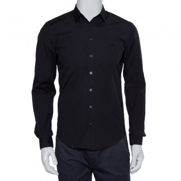 Pre Owned Burberry Brit Black Cotton Button Front Shirt S