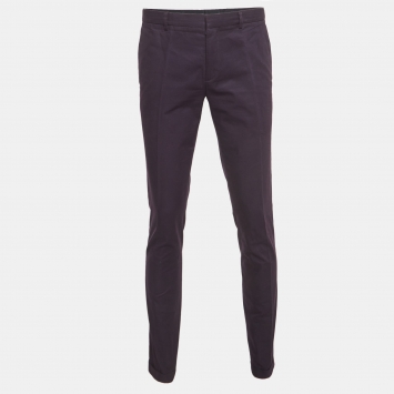 Pre Owned Burberry Purple Cotton Formal Pants M