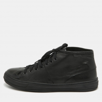 Pre Owned Burberry Black Leather High Top Sneakers Size 43 