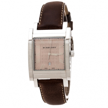 Pre Owned Burberry Bronze Stainless Steel BU1553 Men's Wristwatch 32 mm
