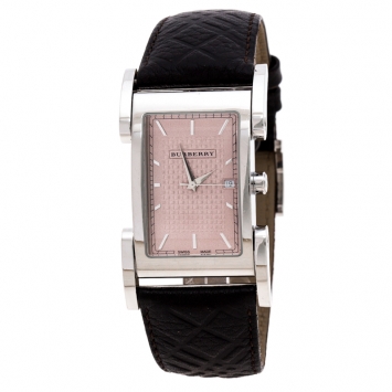 Pre Owned Burberry Beige Stainless Steel BU1107 Men's Wristwatch 25 mm