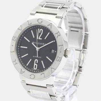 Bvlgari Black Stainless Steel Bvlgari Bvlgari BB38SS Automatic Men's Wristwatch 38 mm