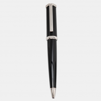 Pre Owned Cartier Santos-Dumont Black Composite Palladium Finish Ballpoint Pen