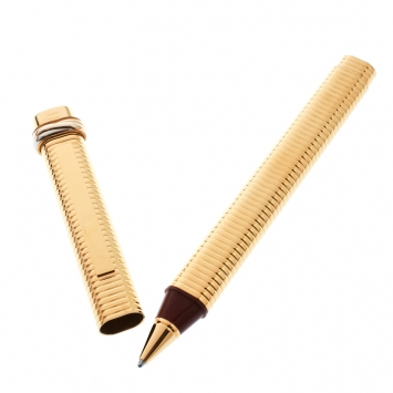 Pre Owned Cartier Vintage Must de Cartier Stylos Oval Gold Plated Ballpoint Pen