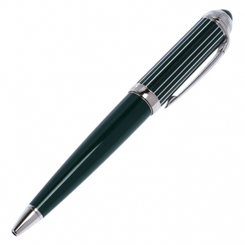 Pre Owned Cartier Roadster De Cartier Green Resin Palladium Finish Ballpoint Pen 