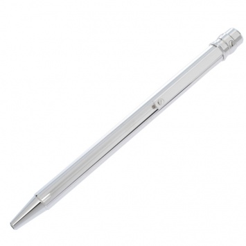 Pre Owned Cartier Santos De Cartier Godron Silver Tone Ballpoint Pen