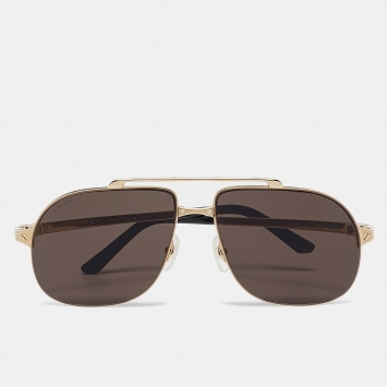 Pre Owned Cartier Black/Gold CT0353S Aviator Sunglasses