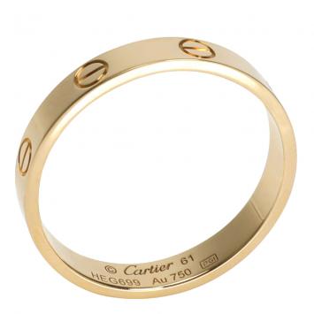 Pre Owned Cartier Love Wedding 18K Yellow Gold Ring Size 61