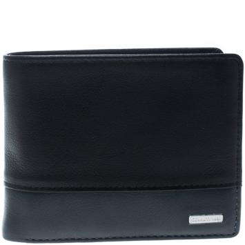 Pre Owned Cerruti 1881 Black/Grey Leather York B Bifold Wallet