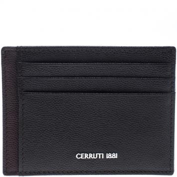 Pre Owned Cerruti 1881 Brown/Burgundy Leather Hartford Card Holder