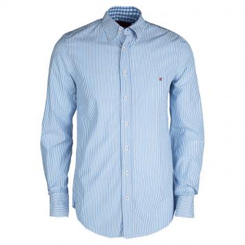 Pre Owned CH Carolina Herrera Blue and White Striped Long Sleeve Button Down Shirt M