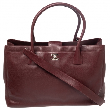 مملوكة مسبقًا Chanel Burgundy Leather Executive Cerf Tote