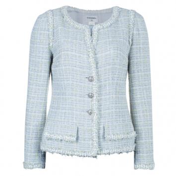 Pre Owned Chanel Bouclé Grey Jacket L