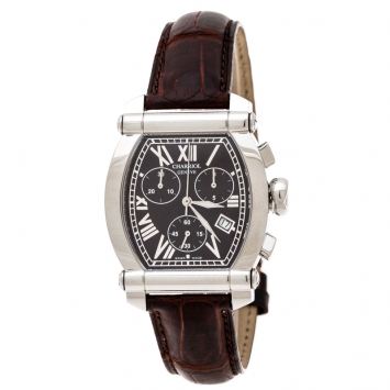 Pre Owned Charriol Brown Stainless Steel Colvmbvs 060T2 Men's Wristwatch 35 mm