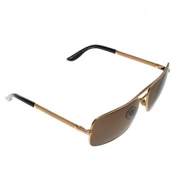 Pre Owned Chopard Brown/Gold SCH745 Rectangular Polarized Sunglasses