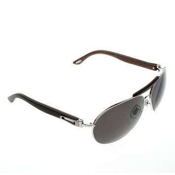 Pre Owned Chopard Brown/Smoke Polarized SCHA55V 579P Aviator Sunglasses