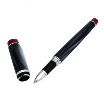 Pre Owned Chopard Racer Dark Grey Resin Palladium Plated Rollerball Pen
