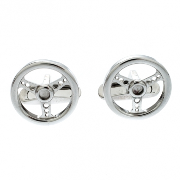 Pre Owned Chopard Stainless Steel Racing Steering Wheel Cufflinks 