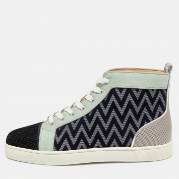 Pre Owned Christian Louboutin Multicolor Suede Louis Orlato High Top Sneakers Size 44 
