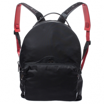Pre Owned Christian Louboutin Black Nylon Backloubi Backpack