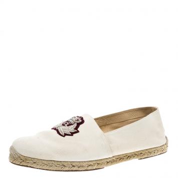 Pre Owned Christian Louboutin Beige Canvas Papi Hugo Espadrilles Size 45