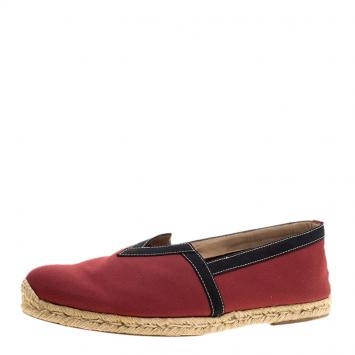 Pre Owned Christian Louboutin Red Canvas Eos Espadrilles Size 46