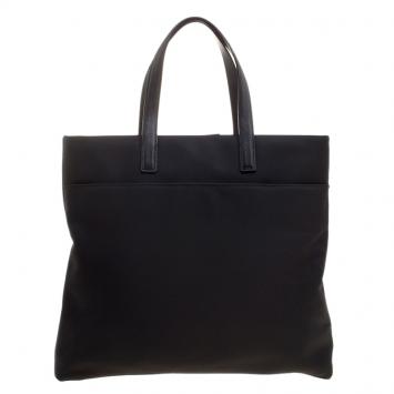 Pre Owned Coach Black Canvas and Leather Tote