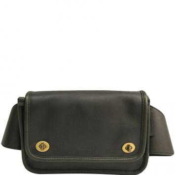 Pre Owned Coach Khaki Leather Fanny Pack