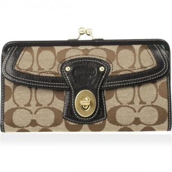 Pre Owned Coach Signature Turnlock Wallet