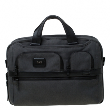 مملوكة مسبقًا Tumi Grey/Black Fabric Expandable Laptop Briefcase