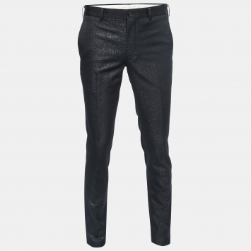 Pre Owned Comme des Garcons Black Shiny Crepe Trousers M