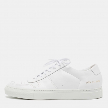 Pre Owned Common Projects White Leather Achilles Low Top Sneakers Size 42