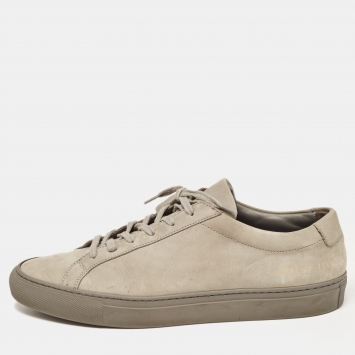 Pre Owned Common Projects Grey Nubuck Leather Achilles Sneakers Size 41