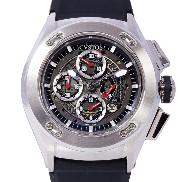Pre Owned Cvstos Black Stainless Steel Challenge R 50 Men's Wristwatch 48MM