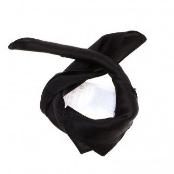 Pre Owned D & G Black Silk Satin Pocket Square