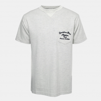 Pre Owned Dior Homme Grey Atelier Embroidered Striped Wool Crew Neck T-Shirt M