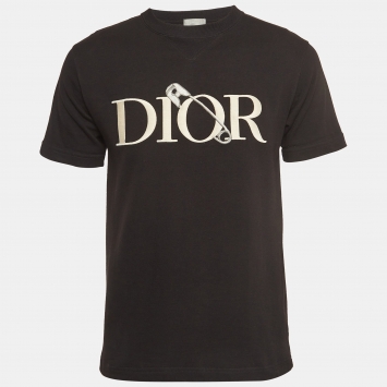Pre Owned Dior Homme X Judy Blame Black Logo Embroidered Cotton T-Shirt XS