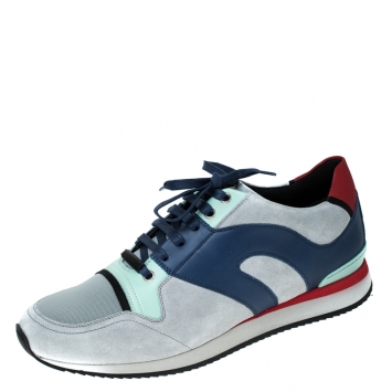 Pre Owned Dior Homme Multicolor Suede and Leather B02 Lace Low Top Sneakers Size 43