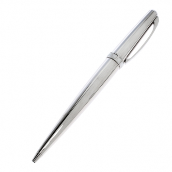 Pre Owned Dior White Ceramic Embellished Silver Tone Ballpoint Pen