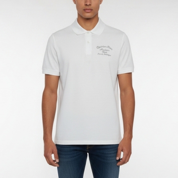 مملوكة مسبقًا Dior Homme White Logo Embroidered Pique Knit Polo T-Shirt L