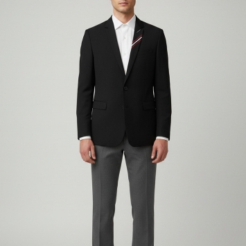 Pre Owned Dior Homme Black Striped Wool Single-Breasted Blazer XXL